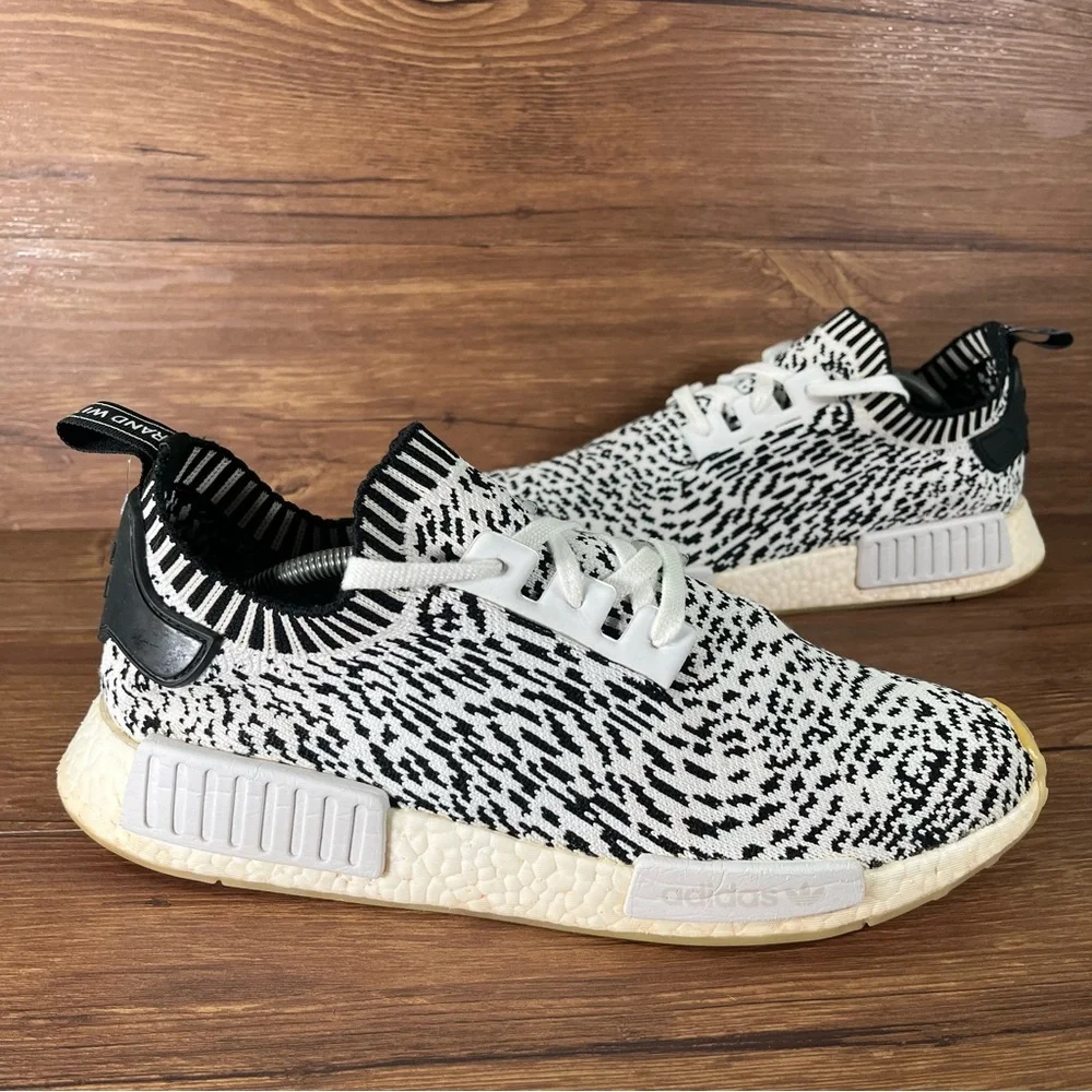 Adidas NMD R1 Primeknit‎ Athletic Sneakers Men’s Size 12 ‘Zebra Print’ Shoes